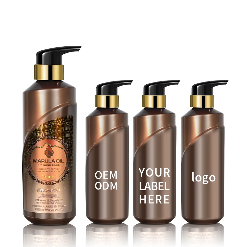 

Marula Oil OEM Hair care Shampoo Super Shiny Fix Split Ends pH Balanced For All Hair Types 500ml