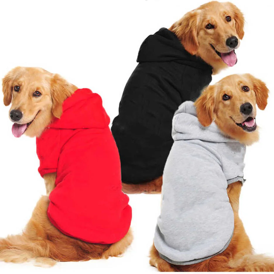 

Wholesale High Quality Warm Winter Plain Large Size Pet Clothes Coat Custom Big Blank Dog Hoodies for Dogs, Color can be customized