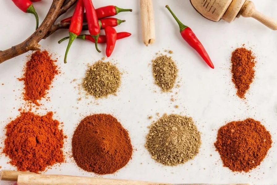 Spices on a shelf in a market
