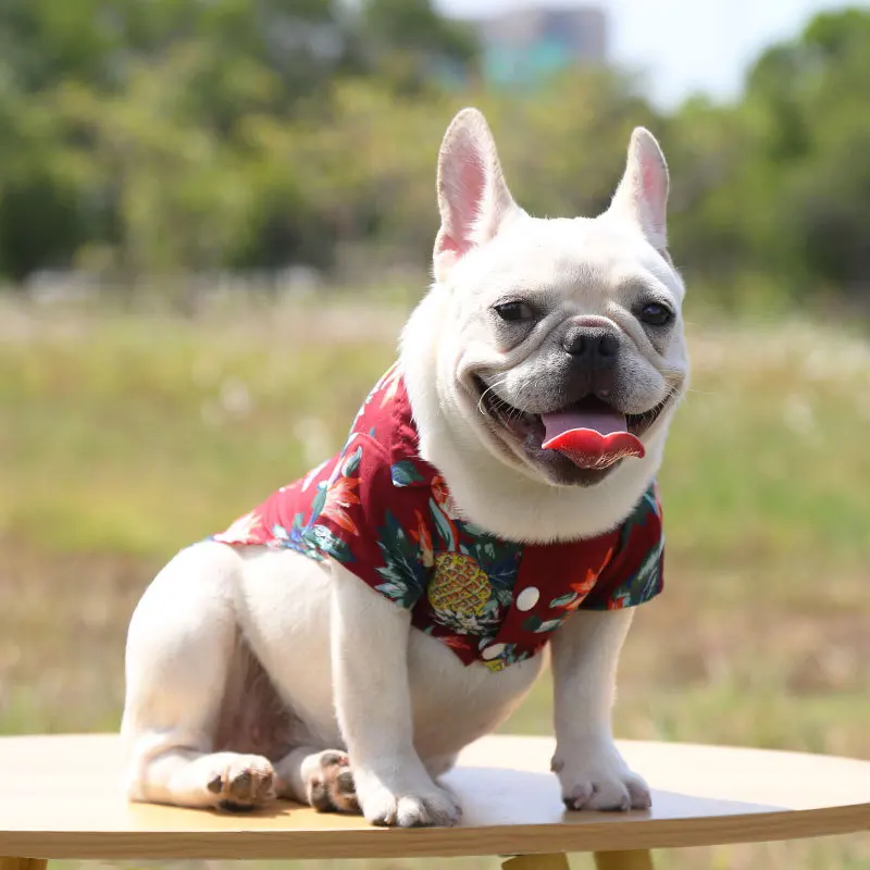 

Amazon Best Seller Big Dog Clothes Shirt Summer Printed Wholesale Dog Hawaiian Shirt Vest Summer Dog Clothes Pet Accessories, Customized color