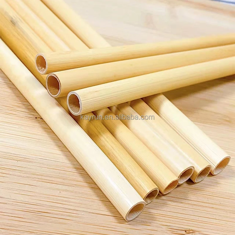 

Eco friendly organic bamboo straw sustainable biodegradable bamboo drink straw with cleaning brush, Natural