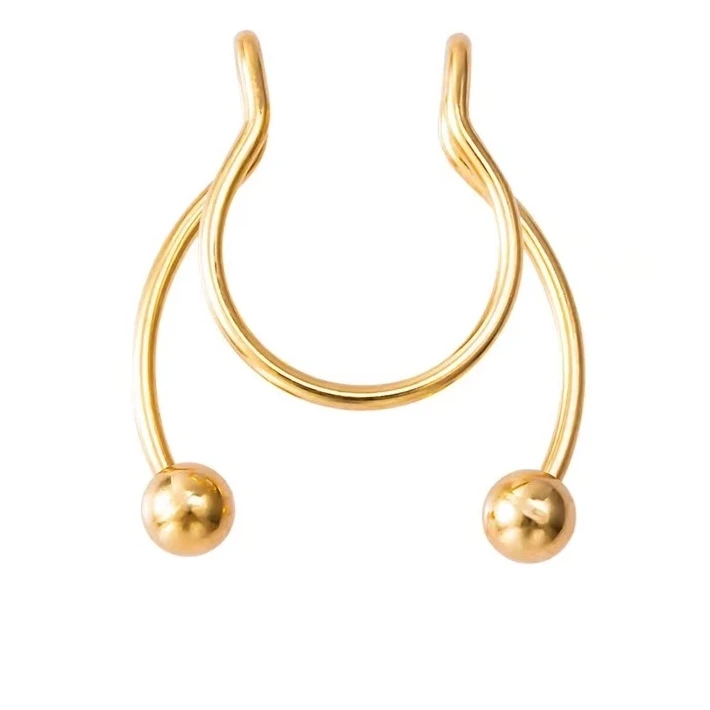 

Nose Clip On fake Piercing Nose Rings punk Non Piercing Clip on Hip Hop Rock Stainless Steel Fashion Nose Ring