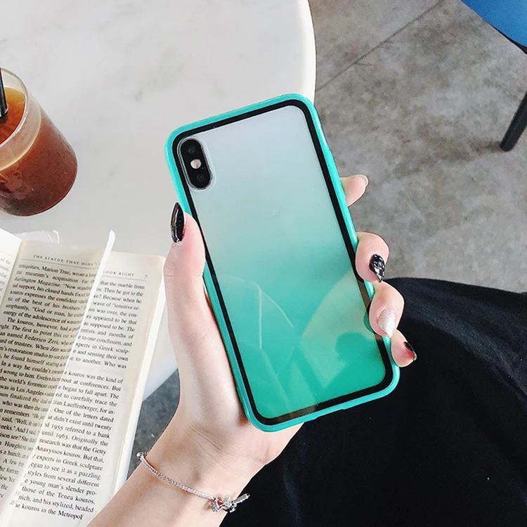 

Fashion custom design gradient color colorful acrylic hard transparent soft tpu bumper phone cover case for moto p30 play