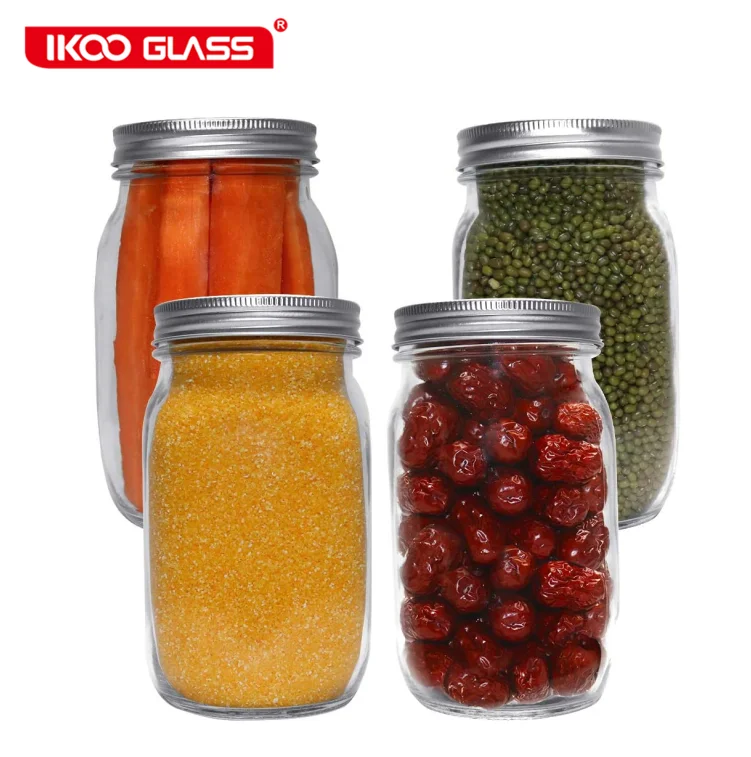 

Glass Mason Jar with Lids and Bands 4 PACK Wide Mouth Canning Jars Ideal for Food Storage, Canning,Drinking, Fruit & Vegetable