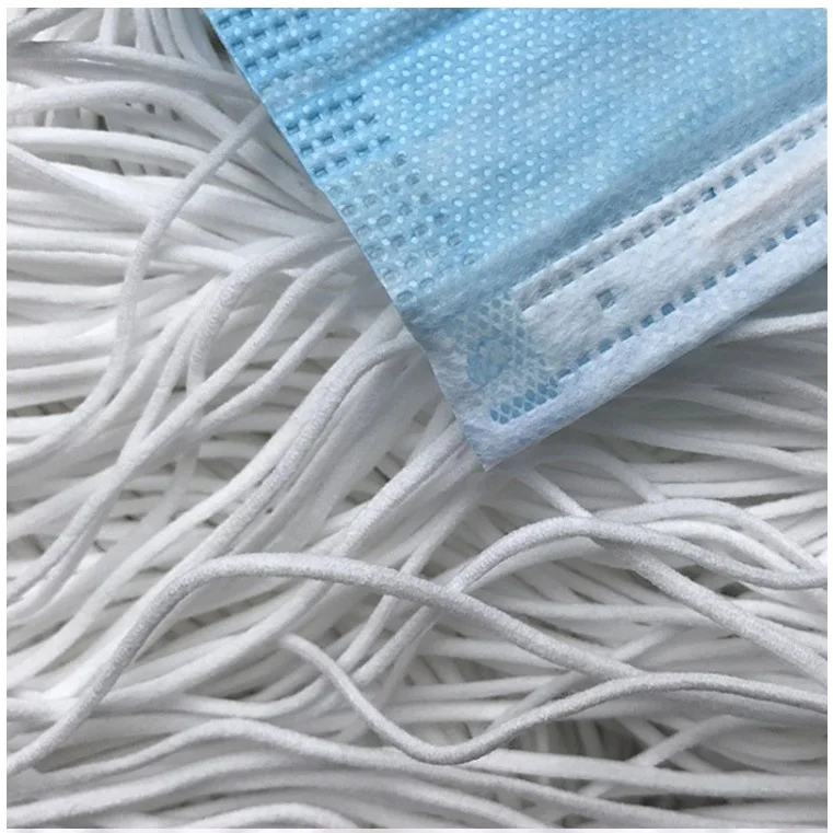 

3mm Round Elastic Band Raw Material Ear Loop, White