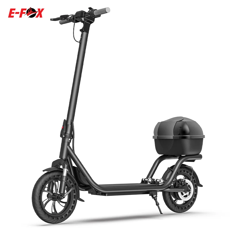 

Hot sale high quality 12'' black color 48v 500w folding 2 wheels electric scooters for adult with basket e bike