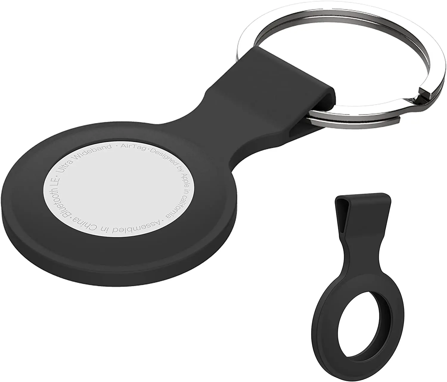 

For Airtag Dog Case, HOCAYU Anti Scratch Portable Soft Silicone Protector Sleeve Case For Airtag Key Finder Holder, Black,red,white,pink,green,orange,purple