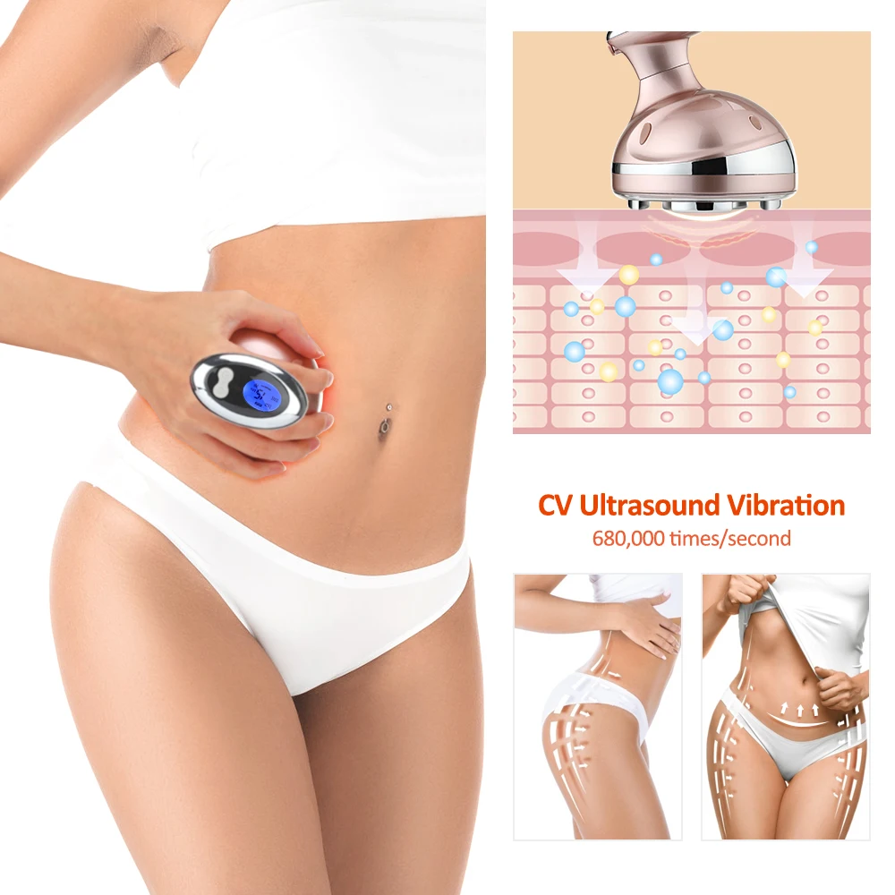 

Vella Shape 80k Cavitacion Starvac Ultrasonic Lipo Vacuum Cavitation System Cellulite RF Vaser Liposuction Machine Vela shape 3, Gold,black