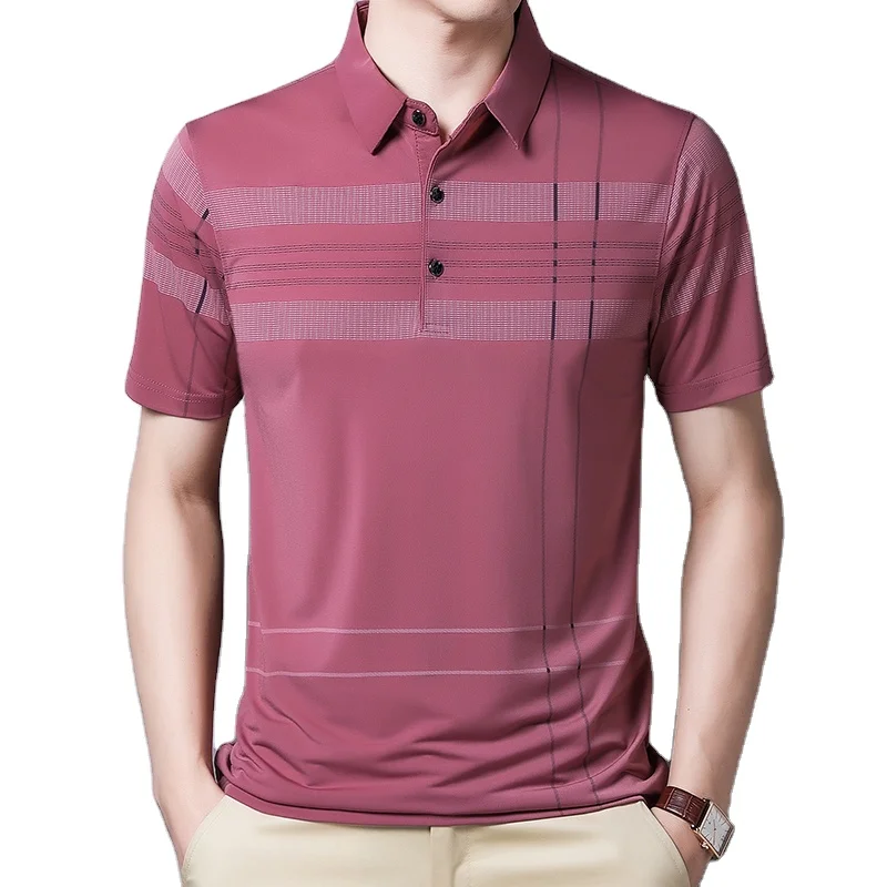 

Men's short-sleeved polo shirts summer thin shirts men's polo shirts plaid clothing