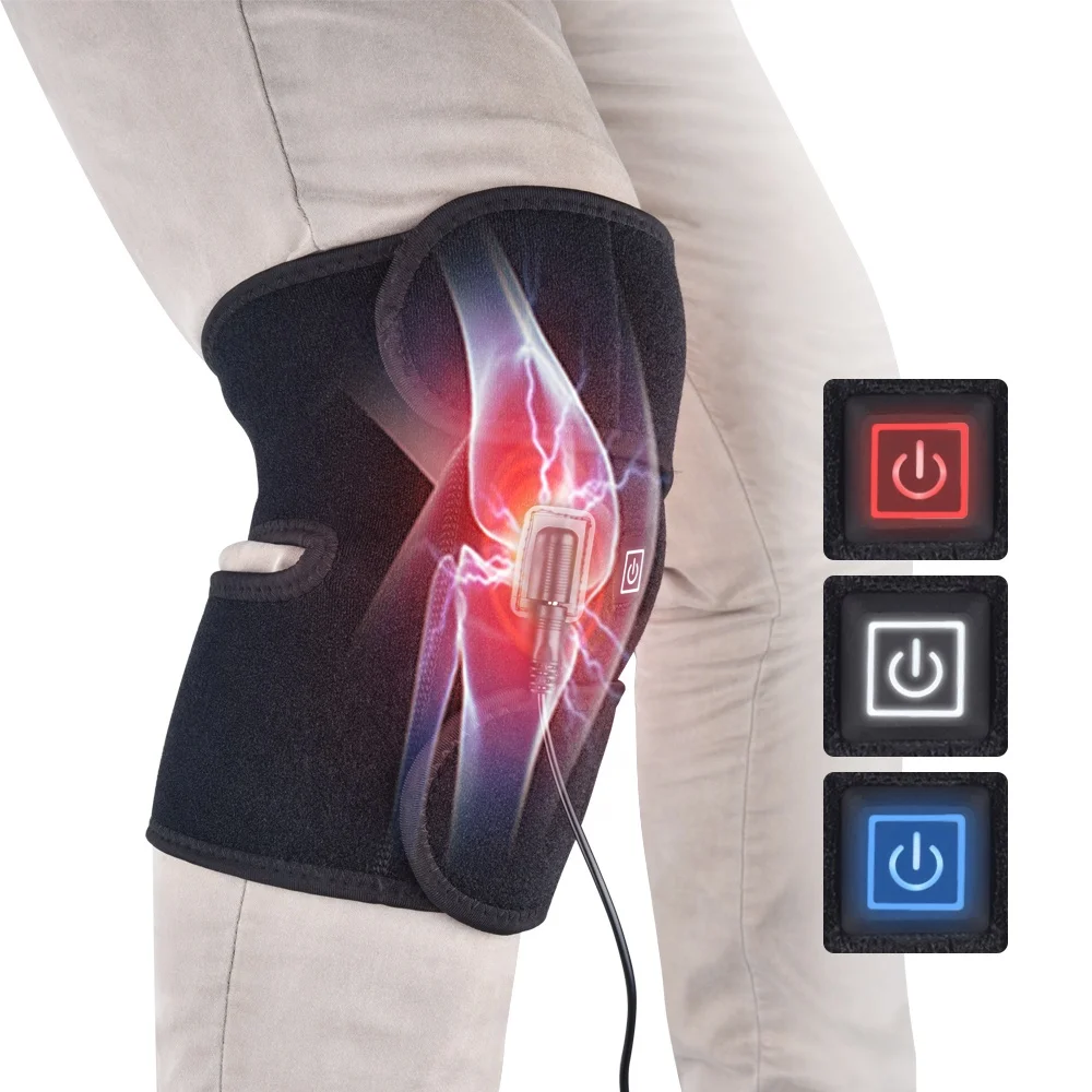 

USB Vibration Heating Cramps Arthritis Pain Relief Magnetic Electric Heated Knee Pad For Knee Pain