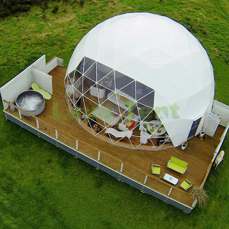 

LUXO PVC hotel glass igloo geodesic domes house tent glamping tent with bathroom