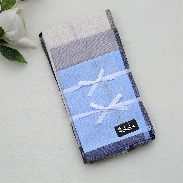 
Wholesale new fashion simple design soft cotton mens plain handkerchief 