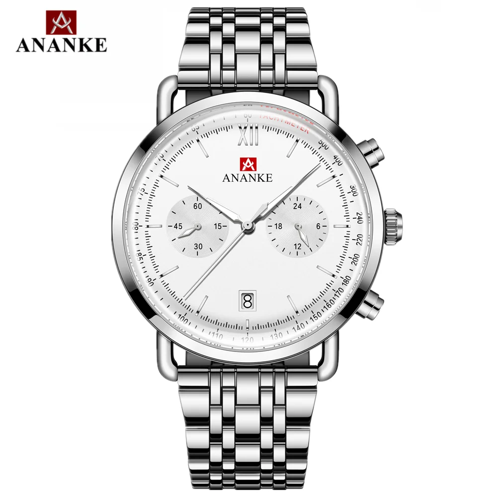 

2021 New Arrival Mens Chronograph Business Watches High Quality Stainless Steel Band Waterproof Luminous Wrist Watch