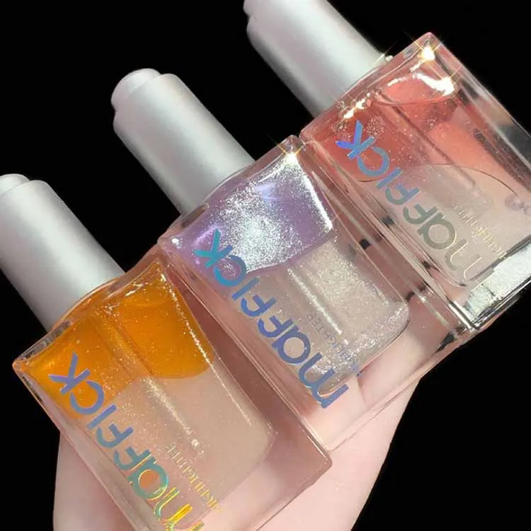 

Wholesale private label glow lotion face highlighter body shimmer oil no brand makeup body shimmer glitter highlighter spray, 3 colors