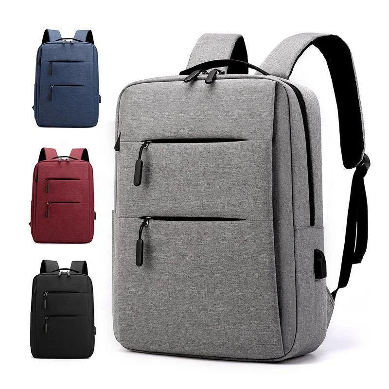 

Amazon hot sale fashion business computer bag men and women backpack middle school student school bag, Gray red black