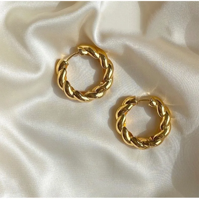 

TU-GEM Aretes 2021 Wholesale Minimalist Fashion 18K Gold Plated Filled Rolled Brass Huggie Hoops Earrings Stud Jewelry For Women