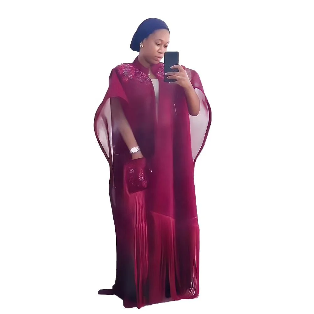 Top Fashion Women Fashion African Kitenge Dress Designs Two-piece Dresses African Women Rhinestone Fringe Design BOUBOU