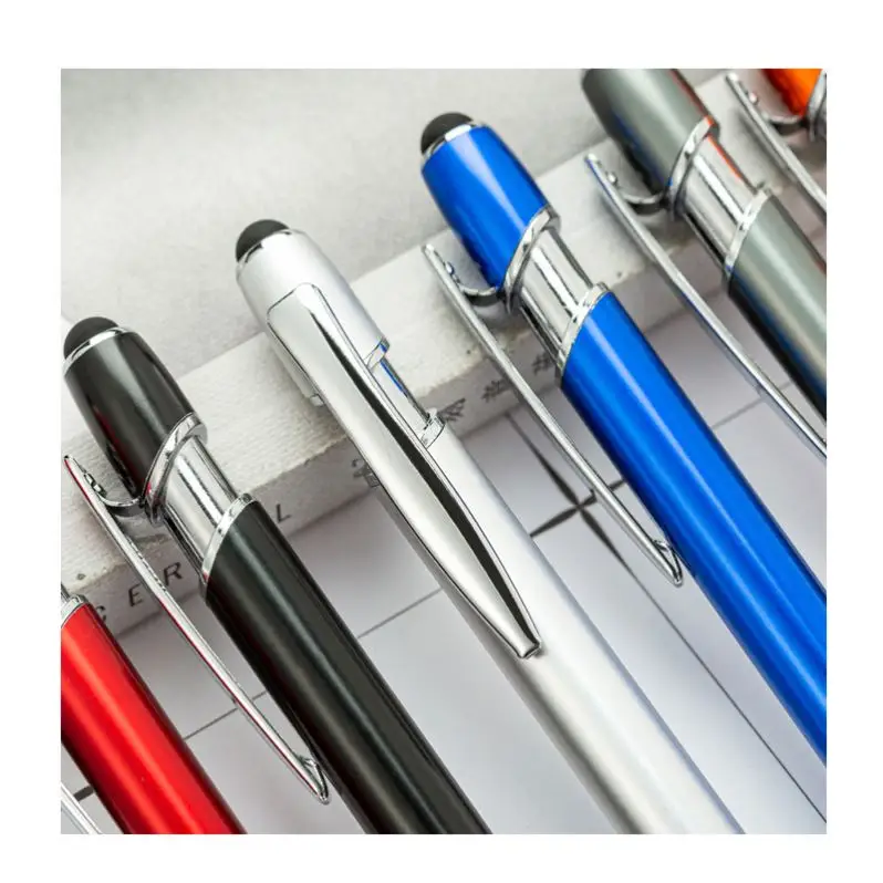 

Soft Touch Silicon Surface Promotional Metal Ballpoint Pen Stylus Pens With Custom Logo