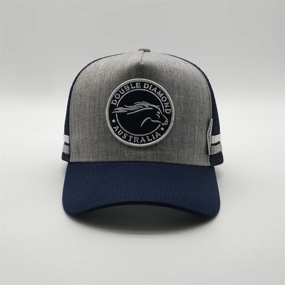 Wholesale Summer Mens Custom Logo Grey Black 5 Panel Embroidery Patch 6 panel embroidery green baseball mesh capcustom cotton neon trucker