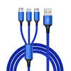 2.4A Multi Cable USB Data Charger 3 In 1 Charging Cable With 120CM