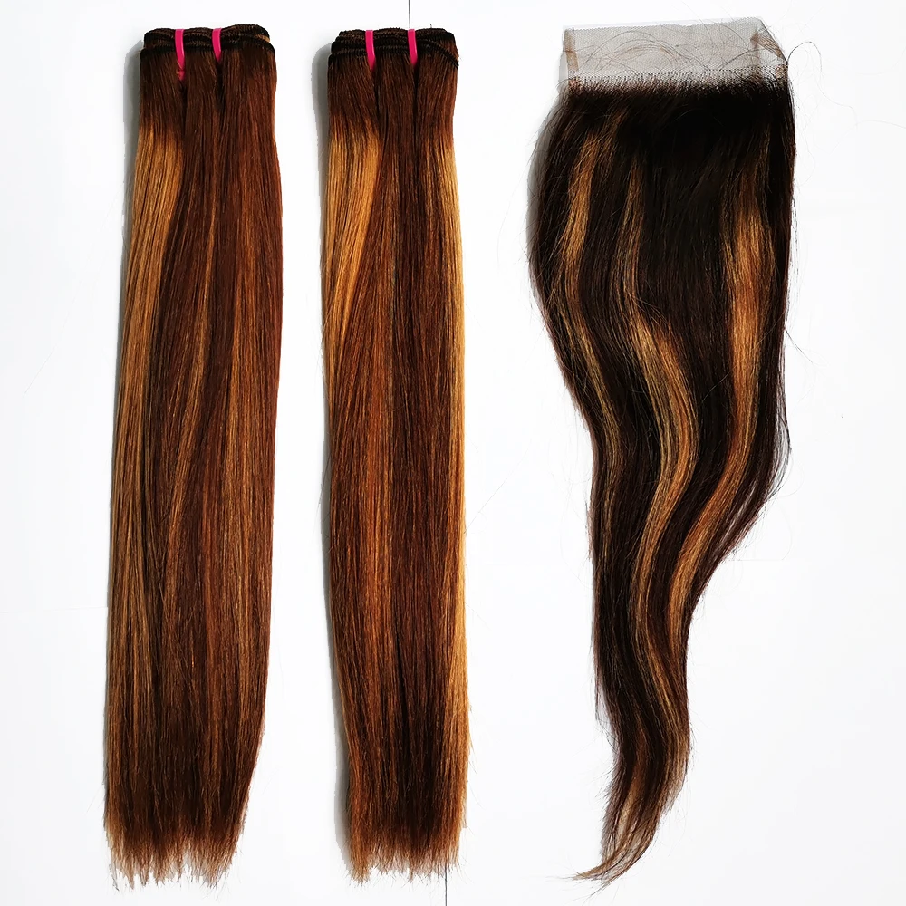 

Hair Bundles Extension Soft Bag Western Body Customized Silky Straight Wave Style Hair Closure, Accept customer color chart