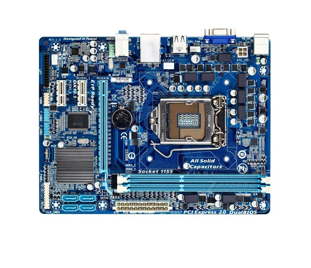 

100% Working desktop motherboard for GIGABYTE for GA-H61M-DS2 work perfectly, Blue