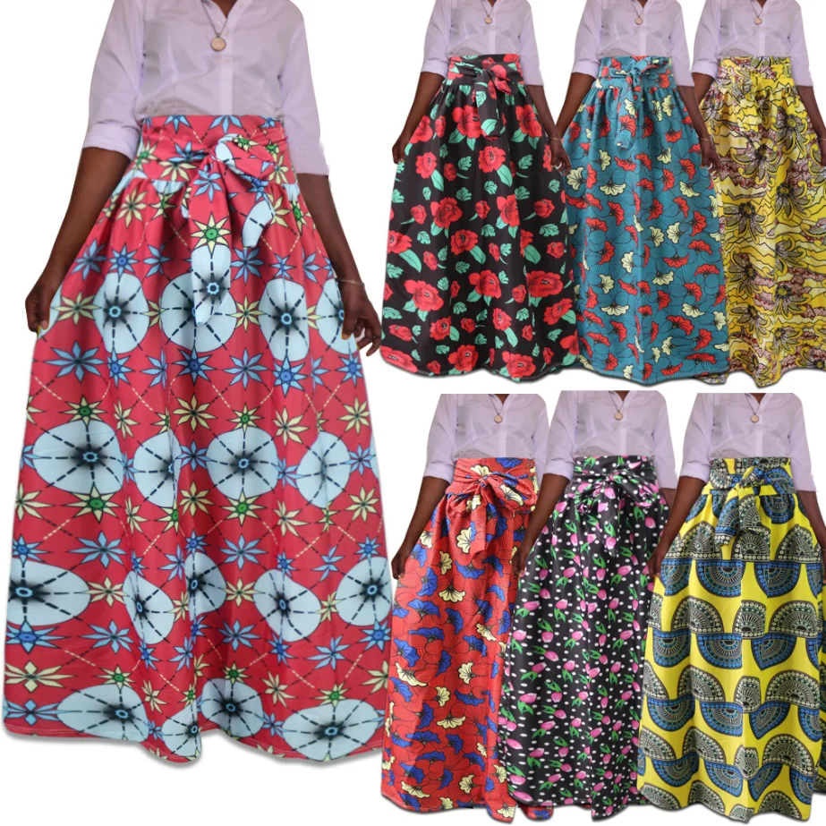 

plus size dress & skirts printed floral long skirts for women