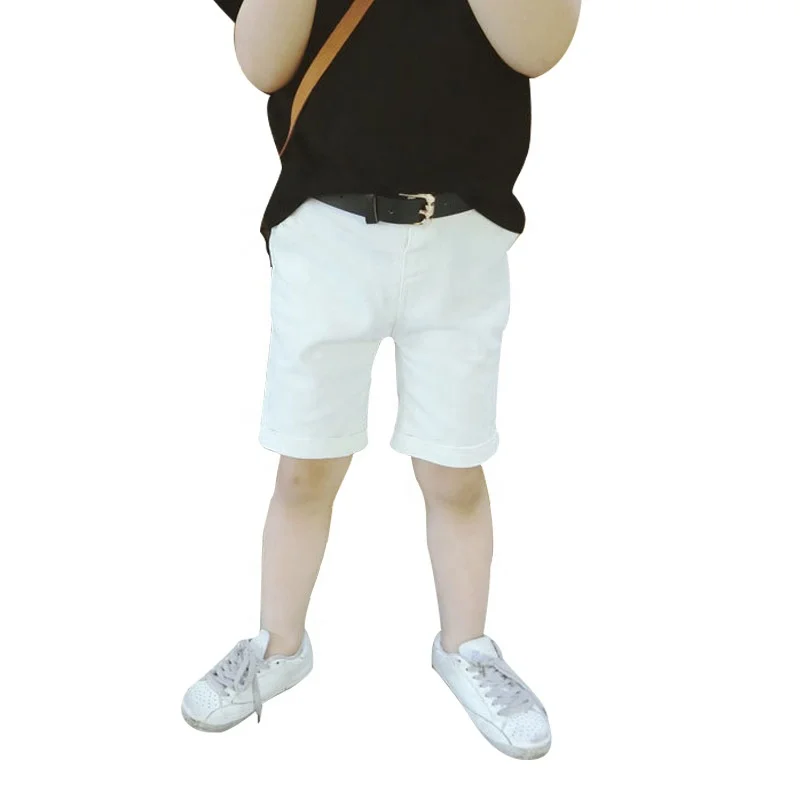 

Pure color versatile children's black and white shorts tide Children Pants