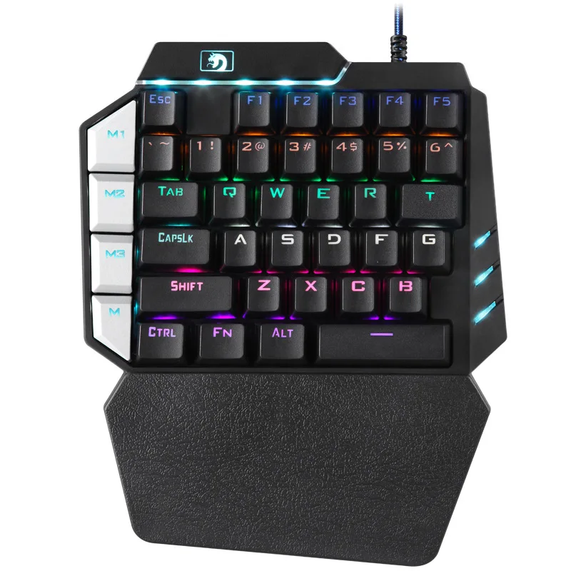 

K109 games mechanical gaming keyboard with rgb light single handed keycaps gamers wired gaming keyboard, Black