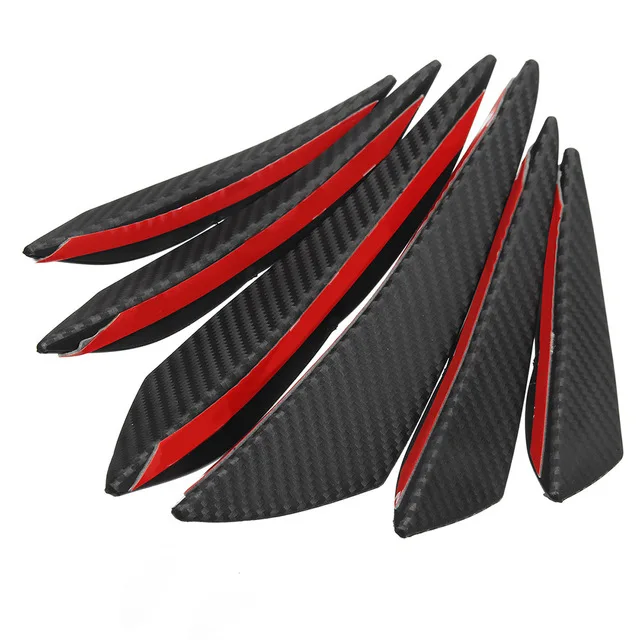 

6Pcs/lot 3x Right+3x Left Carbon Fiber Style Car Front Bumper Lip Splitter Body Spoiler Canards