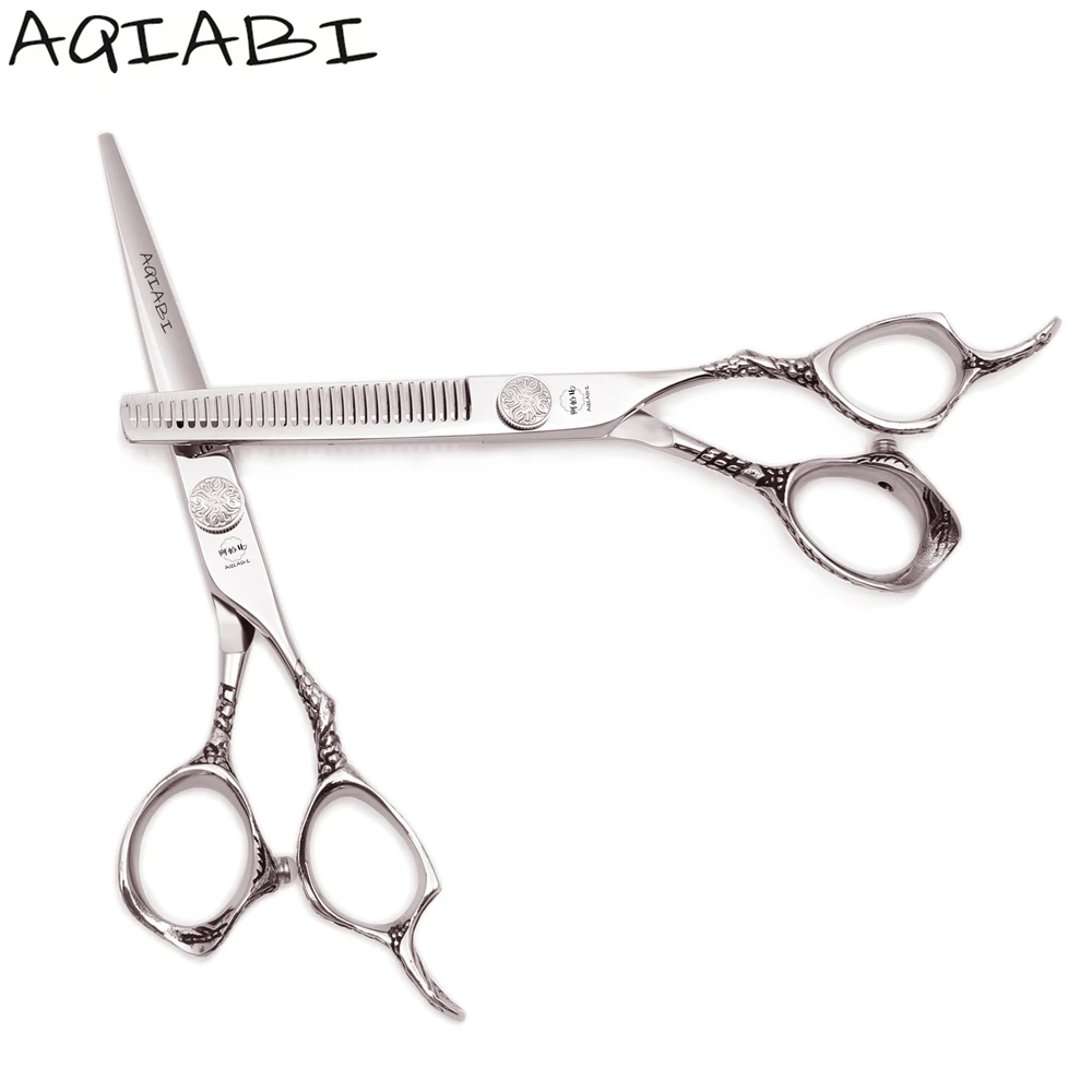 

Hair Cutting Scissors 5.5'' 6" AQIABI JP Stainless Hair Scissors Thinning Shears Barber Scissors Shiny A9001