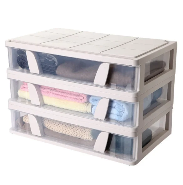 

Clothes and Toys Underbed Transparent Plastic Storage Drawer Boxes with Wheels ZGJ-0169