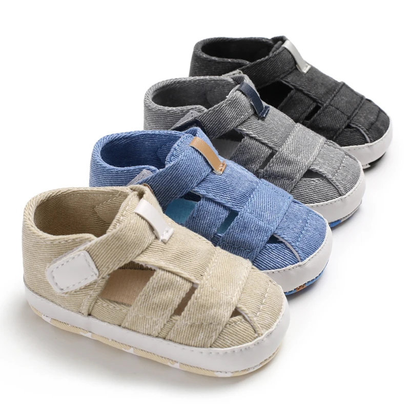 

New fashion canvas soft sole boy prewalk infant crib Baby boy sandals