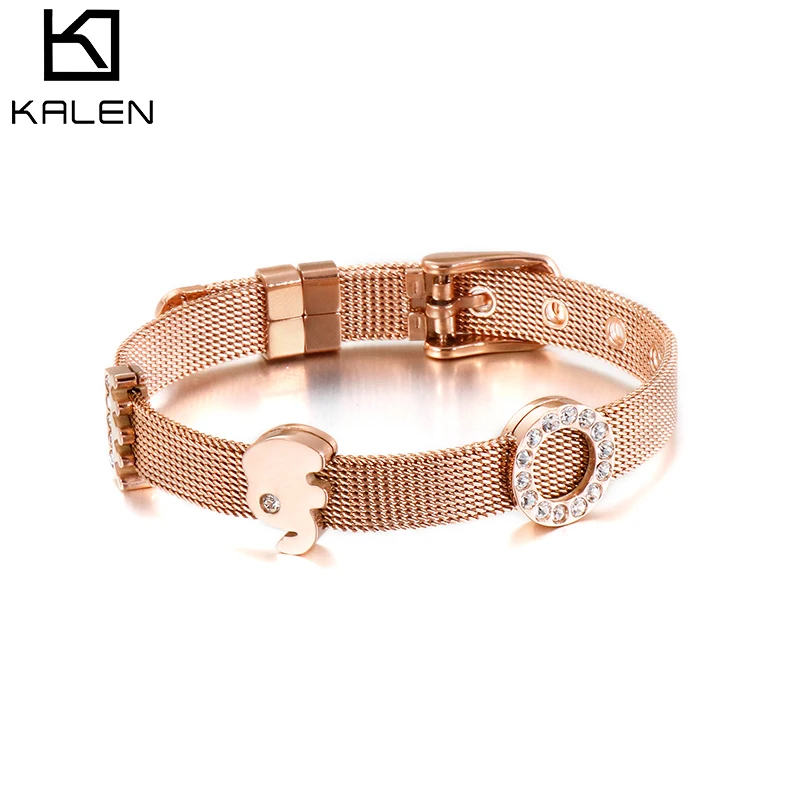 

Gift Jewelry Adjustable Stainless Steel Boy Girl Charm Bracelets Bangles, Silver/gold/rose gold