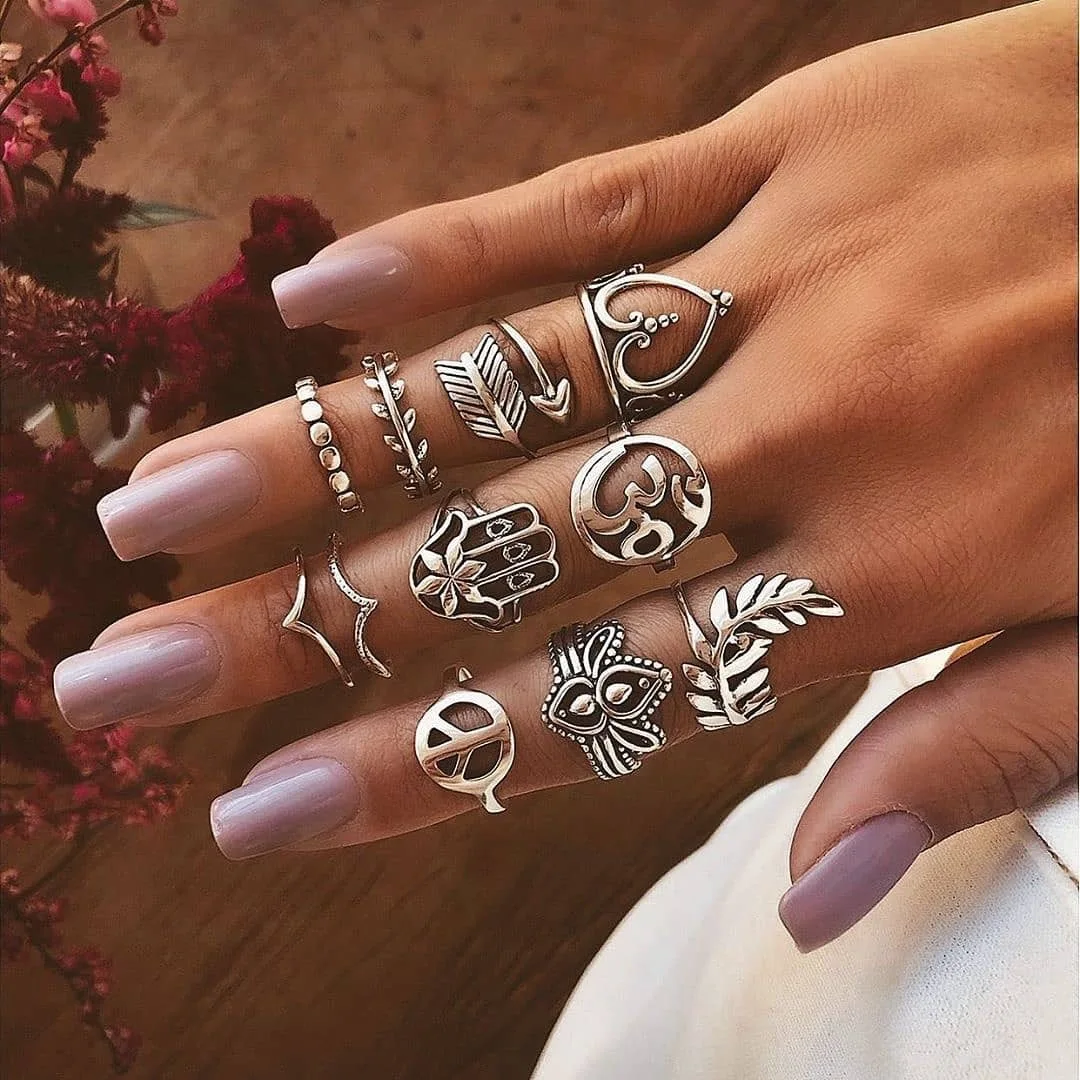 

Fashion Silver Hand shape metal ring set for women Wholesale N204225, Picture
