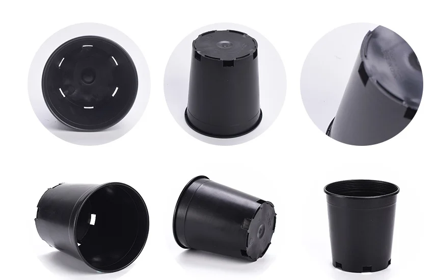 1 gallon round plastic black flower pot nursery pot nursery planter

