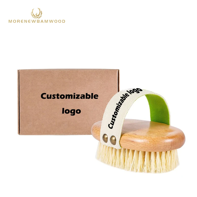 

Factory direct sales portable Sisal Bath Brush new style, Beech wood natural sisal bath brush