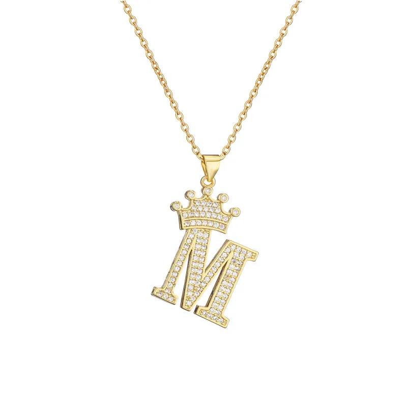 

Wholesale Fashion Initial Alphabet Necklace Women Gold Plated Alphabet Chain Necklace, Golden