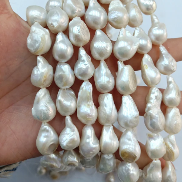 
10-14mm White Baroque Freshwater Cultured Pearl Baroque Pearl Irregular Freshwater Loose Pearl Beads 