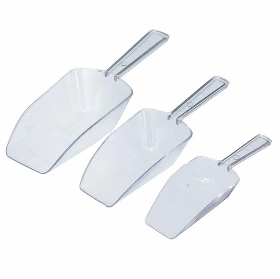 

3pcs/set Ice Shovel Ice Cream Scoop Candy Bean Flour Sugar Shovel For Wedding Party Spoons Buffet Shovel Kitchen Tools, Transparent