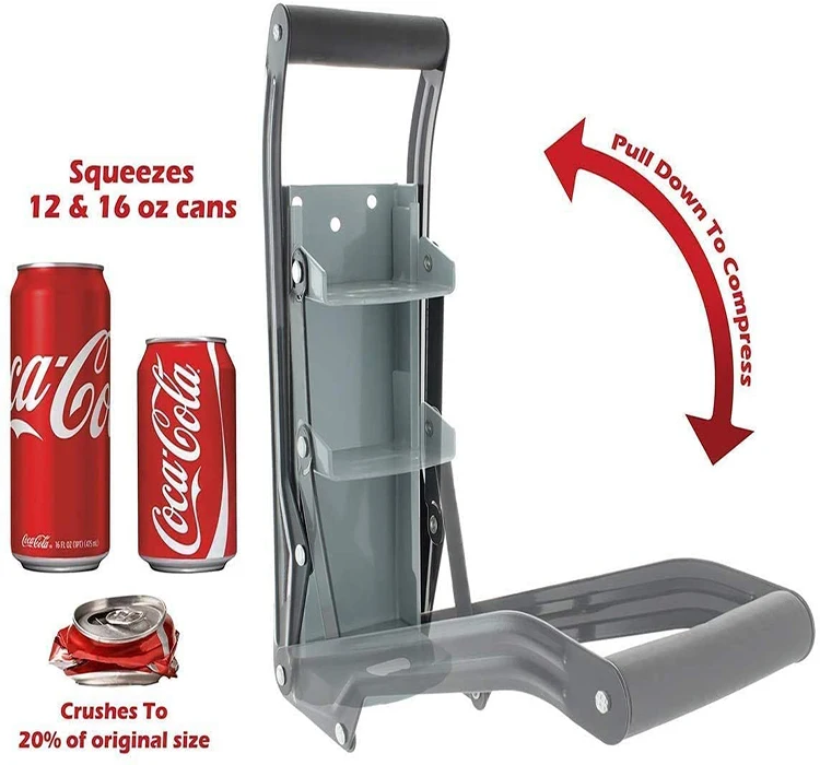 

High Quality 16oz Aluminum Can Press Kitchen Bottle Opener Wall Mounted Can Press Handle Leverage Steel Can Crusher