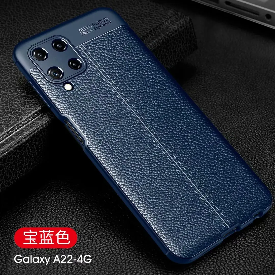 

For Samsung Galaxy A22 4G Case Luxury Ultra Leather Rugge Soft Shockproof Cover, As pictures