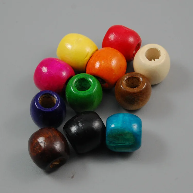 

Big Hole Colorful wooden beads DIY Bracelet Necklace Bead Accessories wood beads for jewelry making