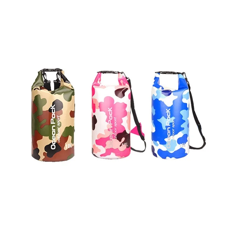 

10L/20LHiking Boating Floating Outdoor Waterproof Camouflage Gym Swimsuit Dry Bag, Customized color