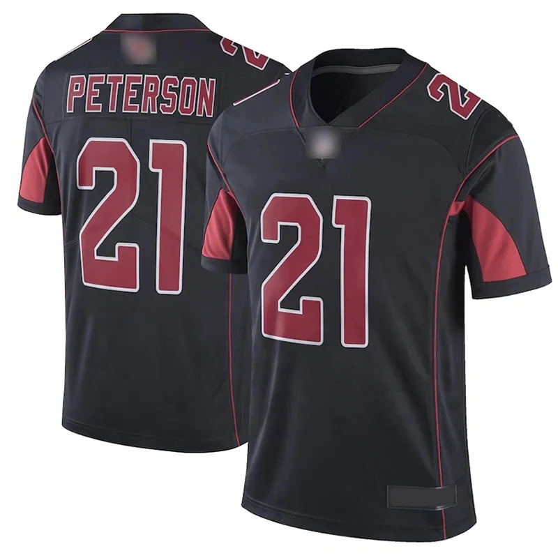 

Patrick Peterson 21 American Football Club Uniform Jersey Top Quality 3D Embroidery Mens Black T shirt Wear Dropship Wholesale