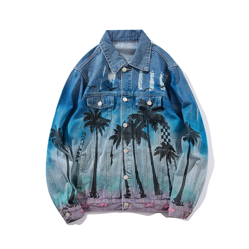 

New Wholesale Custom Hip hop Stylish Denim Jean Jackets For Men
