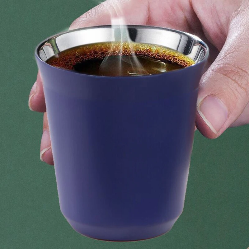 

High quality custom logo double wall 304 stainless steel whisky cup espresso cups, Customized colors acceptable