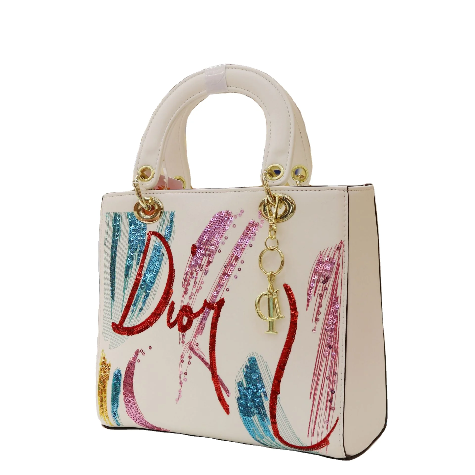 

2020 hot sale sequin embroidery PU bag portable diagonal bag European and American women shoulder handbag