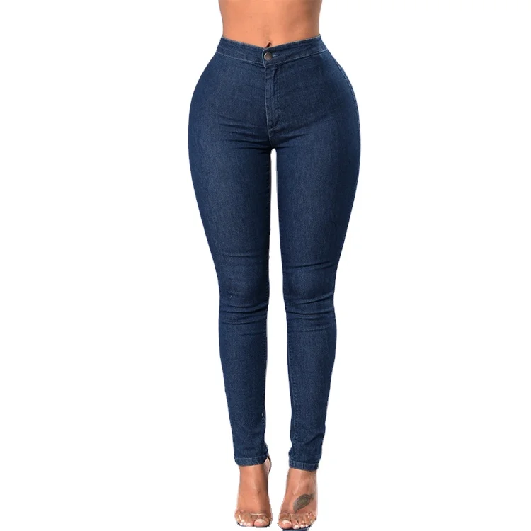 

2020 summer Europe and America women fashion skinny jeans womens jeans skinny ripped, Blue
