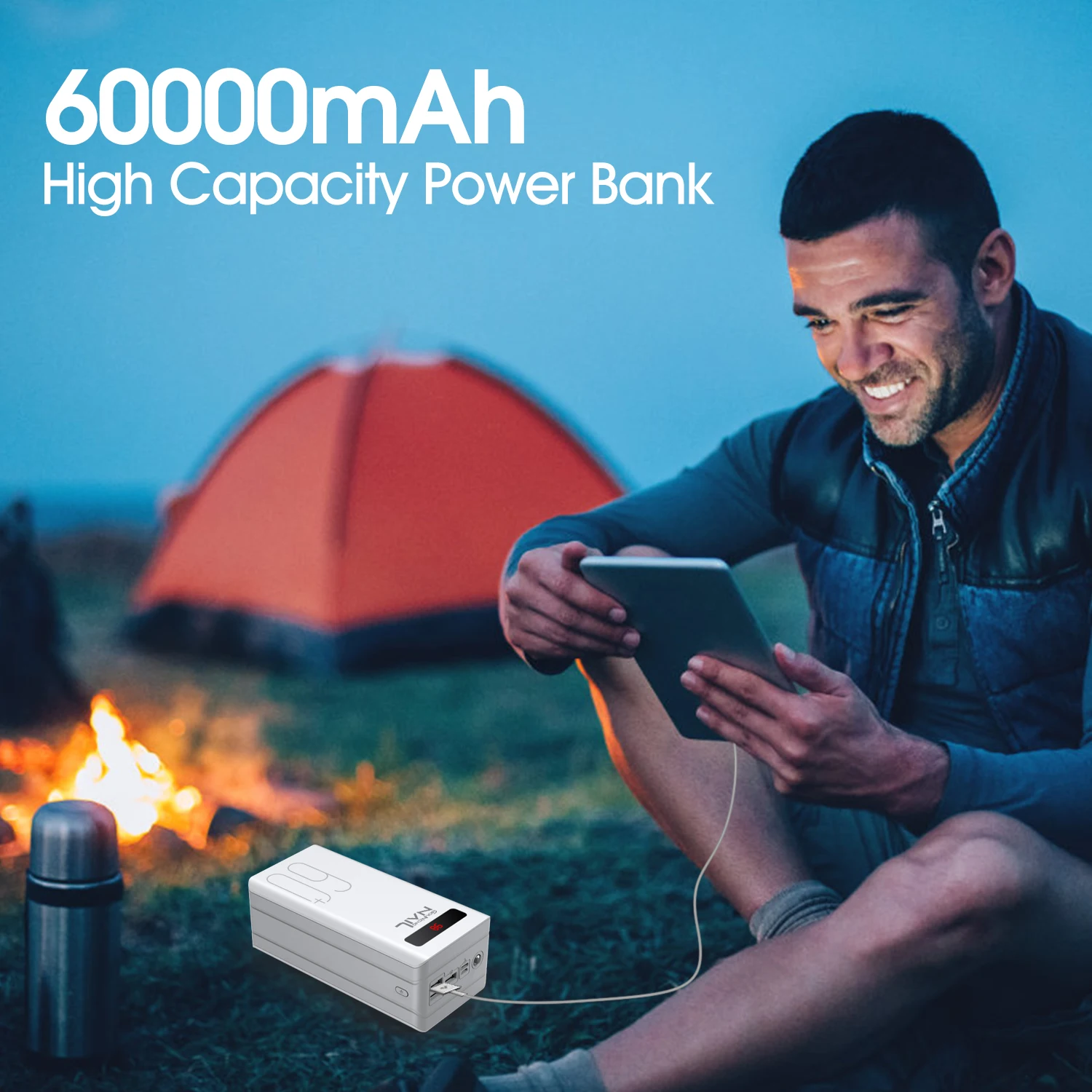 OEM Power Bank 60000mAh super capacity fast charging Portable Charger LED Light Poverbank Powerbank External Battery - ANKUX.COM